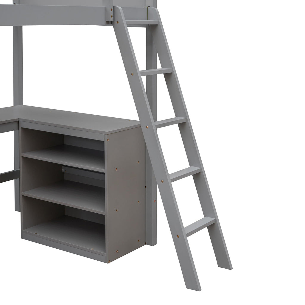 Loft Bed With Shelves With Desk