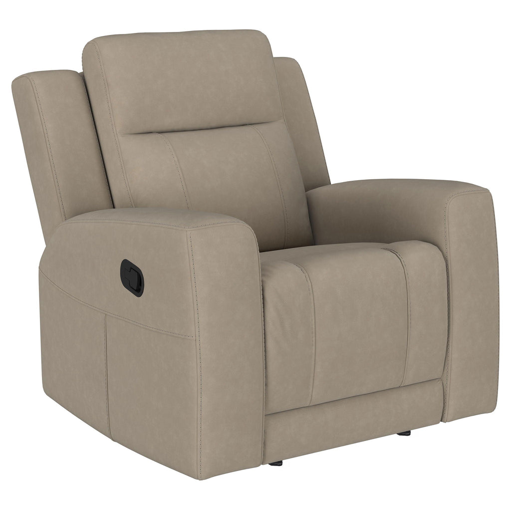 Slater - Upholstered Recliner Chair With Manual Recline - Taupe