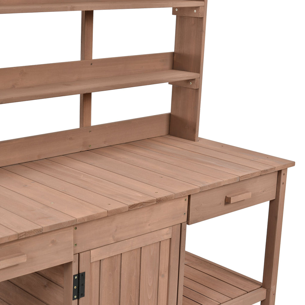 TOPMAX 66" Large Outdoor Farmhouse Wooden Potting Bench Table