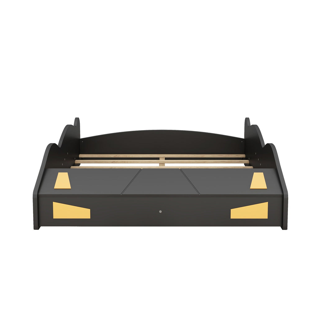 Race Car Shaped Platform Bed With Wheels And Storage