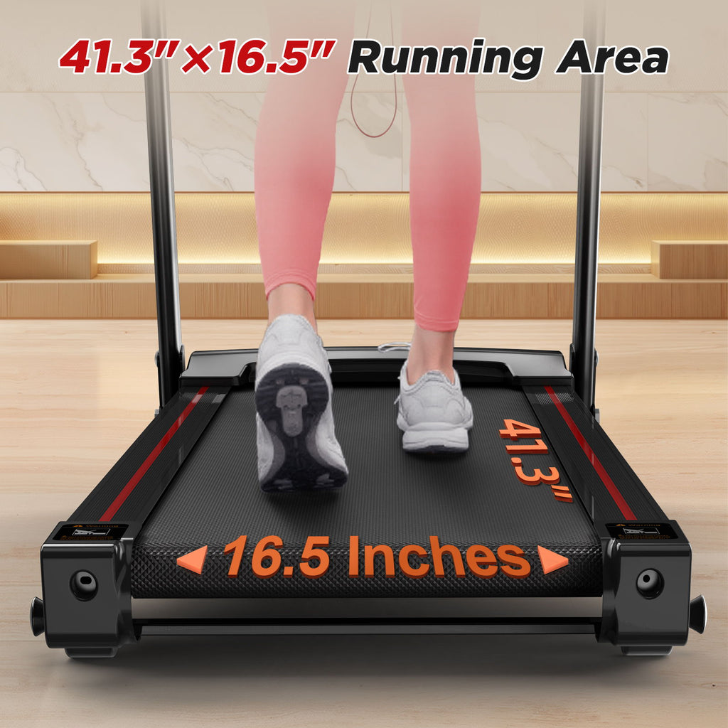 Folding Treadmills For Home - 3.5Hp Portable Foldable With Incline, Electric Treadmill For Running Walking Jogging Exercise With 12 Preset Programs, Indoor Workout Training Space Save Apartment, App - Black
