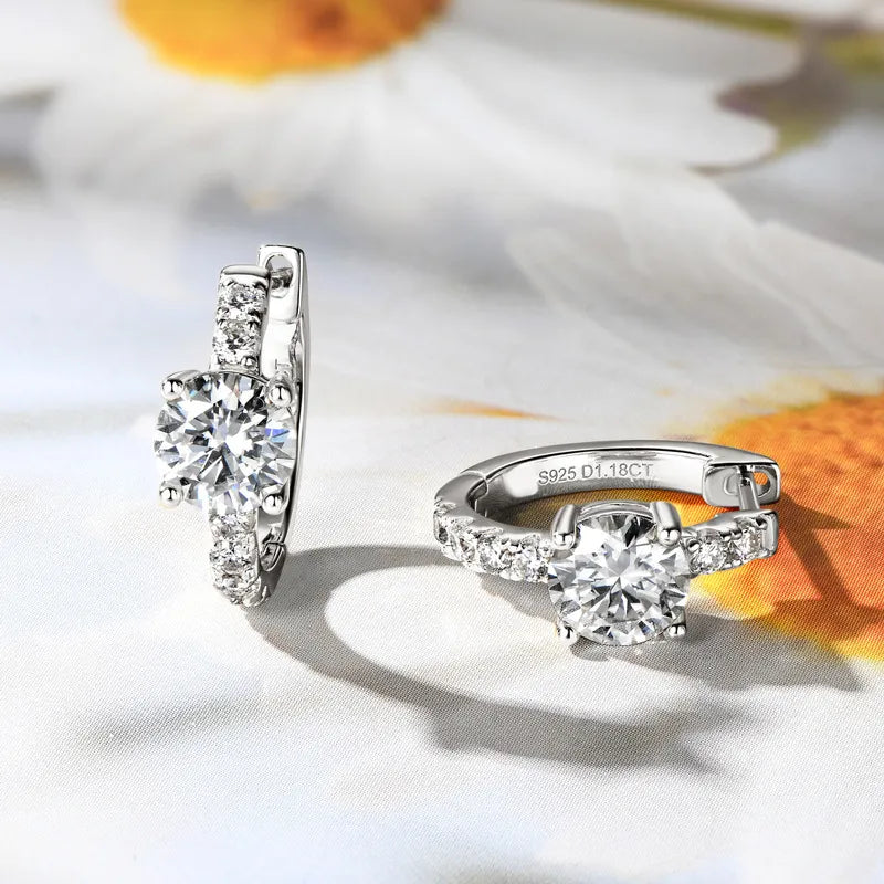 2.36 Carat Sparkala™ Zircon 925 Sterling Silver Hoop Earrings
