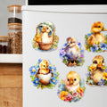 Spring Ducklings Decorative Eco Wood Magnets Set of 6 by G. Debrekht - Easter Decor - 8090055G-S6