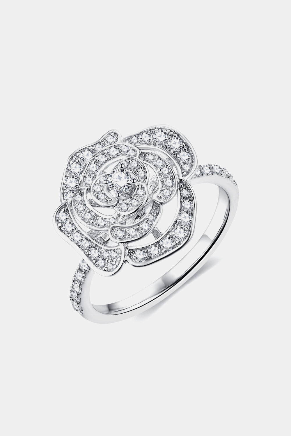 Sparkala™ Flower Shape Ring (Platinum, Yellow Gold or Rose Gold over Sterling Silver)