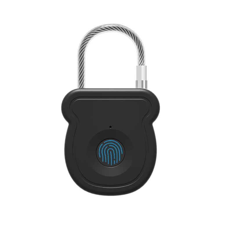 Keyless Fingerprint Biometrics Padlock Electric Lock 20 Users Plastic Material