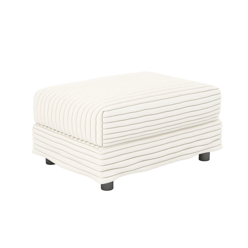 Deep Seat Convertible Sofa With Soft Pillows And Ottomans