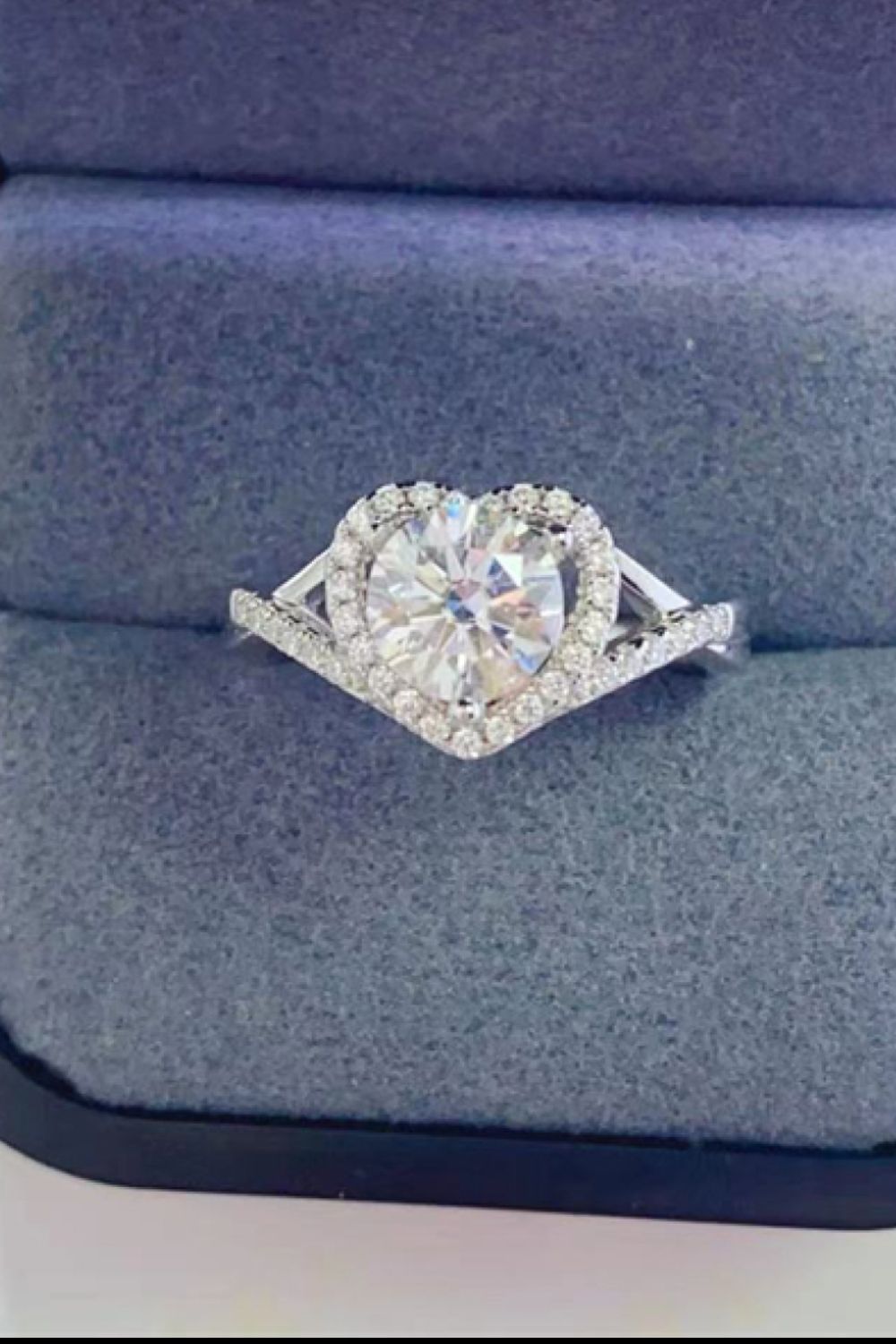 Adored 1 Carat Yellow Green Sparkala™ Platinum Over Pure Sterling Silver Heart Ring