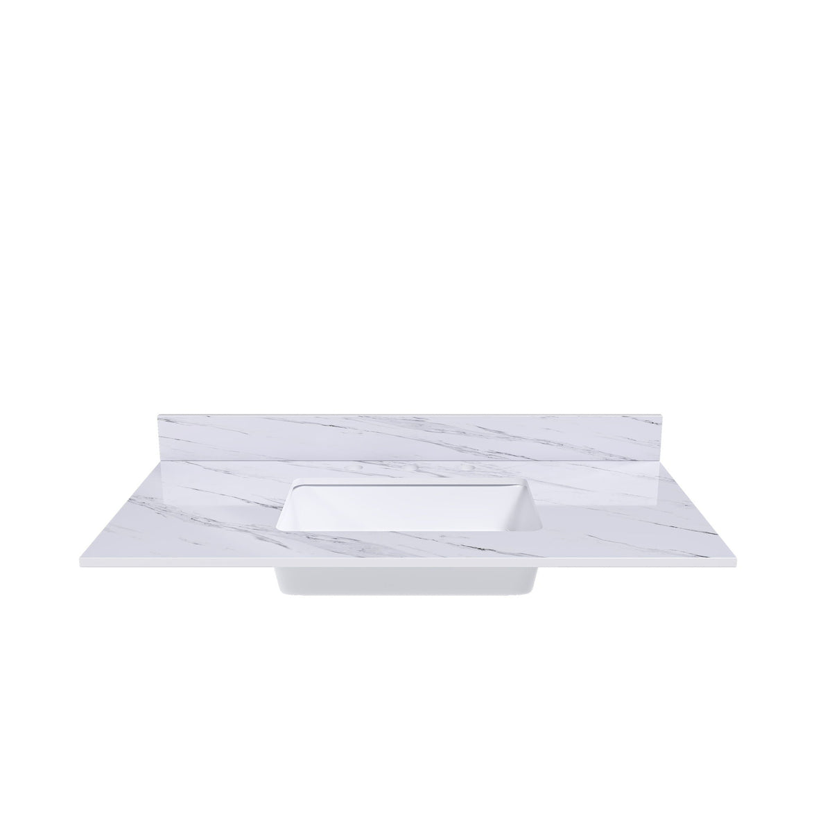 Bianco Carrara Venato Elegant Marble Vanity Top, Bathroom Vanity With Undermount Sink, Sintered Stone