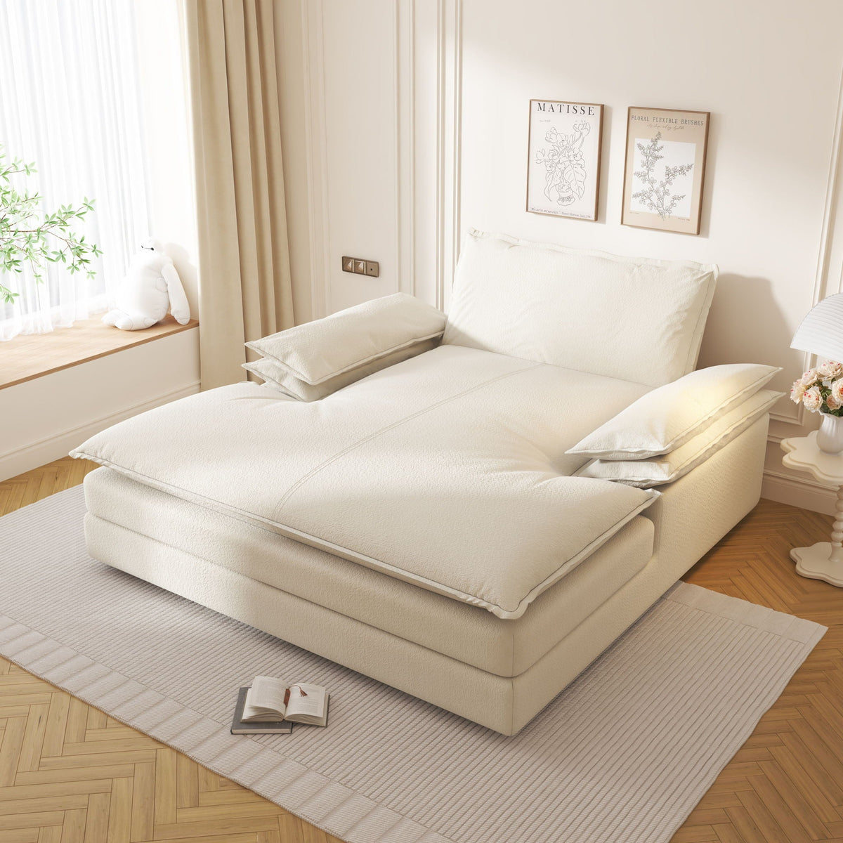 Modern Oversized Double Chaise Lounge Chair
