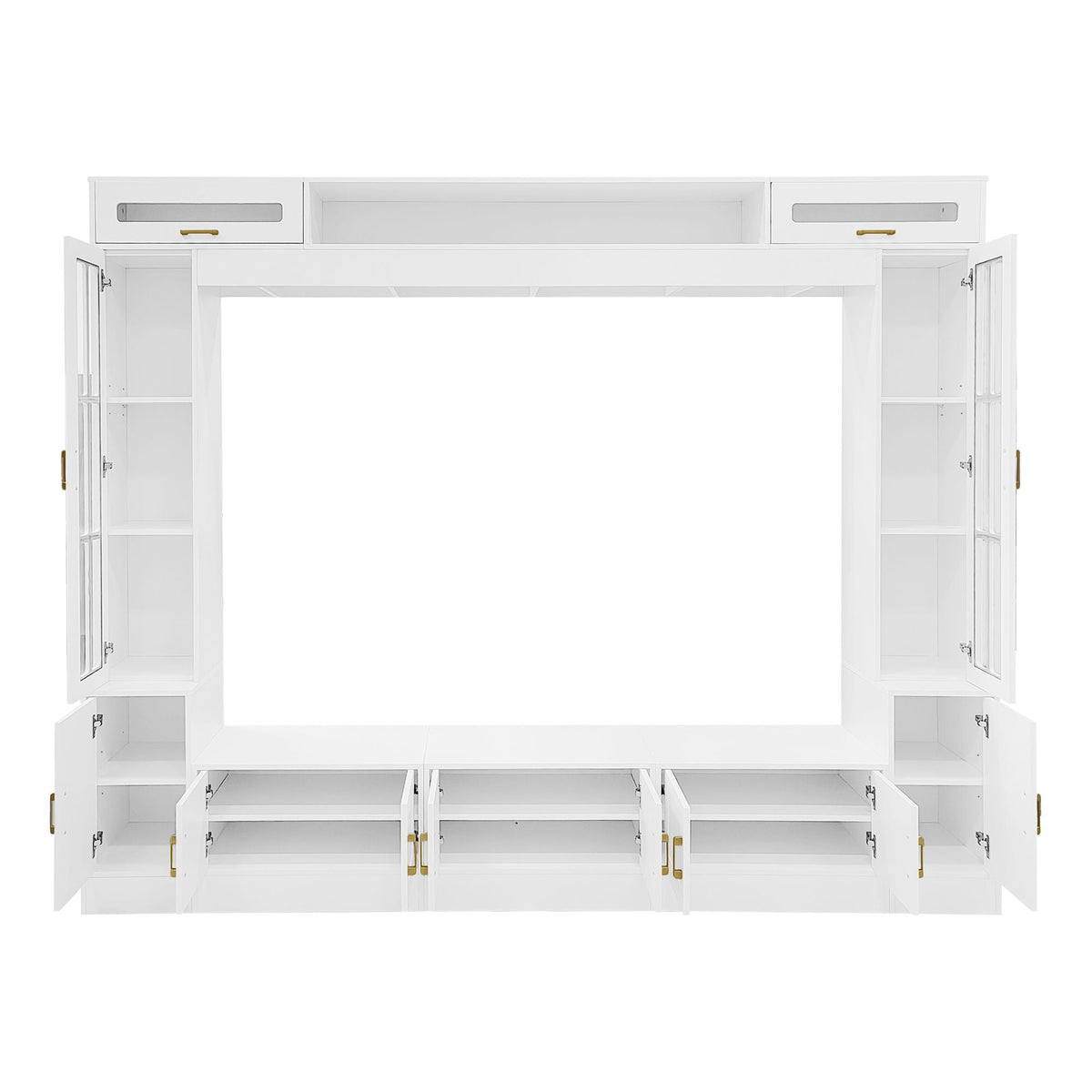 Wall Unit Entertainment Center With Bookshelves For TVs Up to 80"