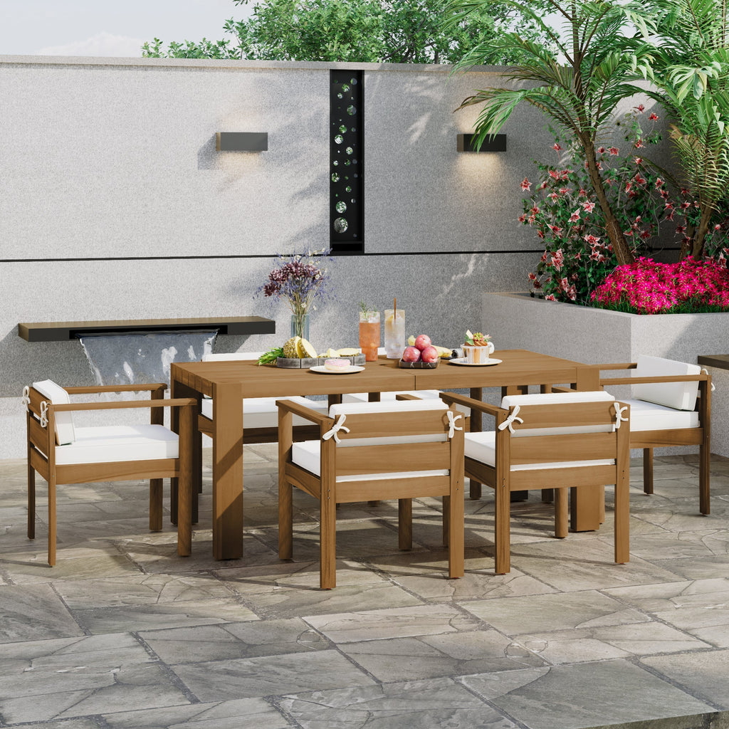 TREXM 7-Piece Patio Dining Table Set for 6