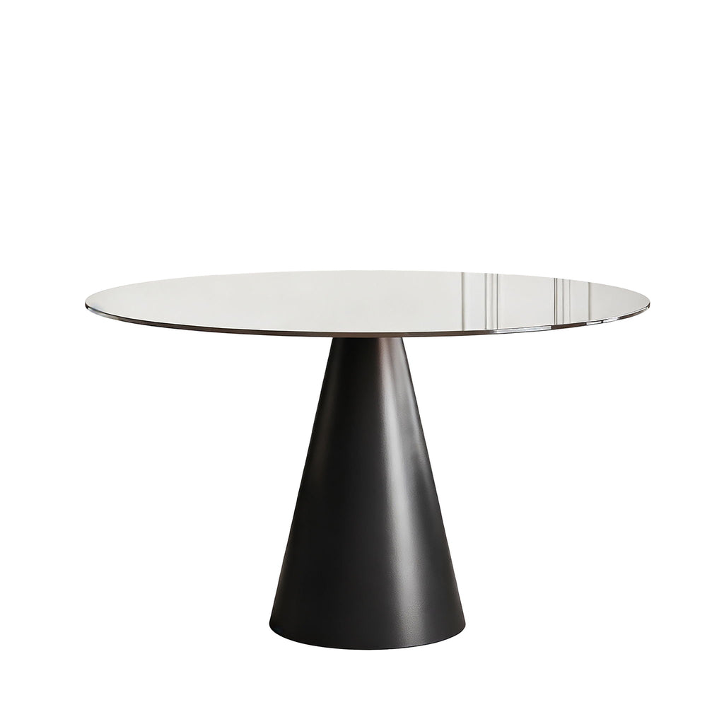 Round Dining Table for 2-4 People - Black / Brown