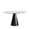 Round Dining Table for 2-4 People - Black / Brown