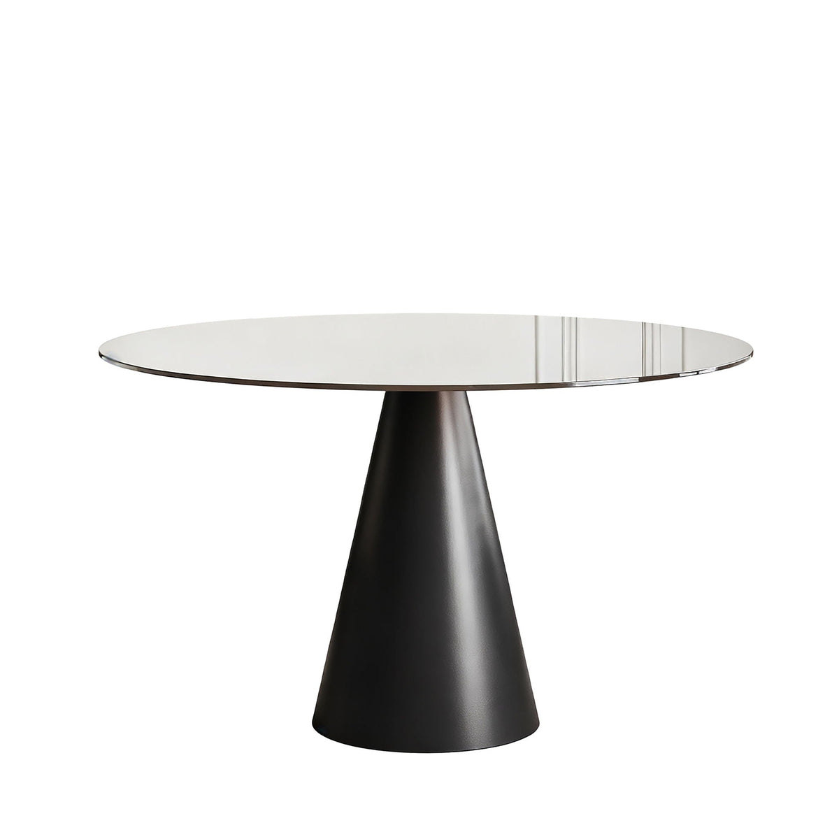 Round Dining Table for 2-4 People - Black / Brown