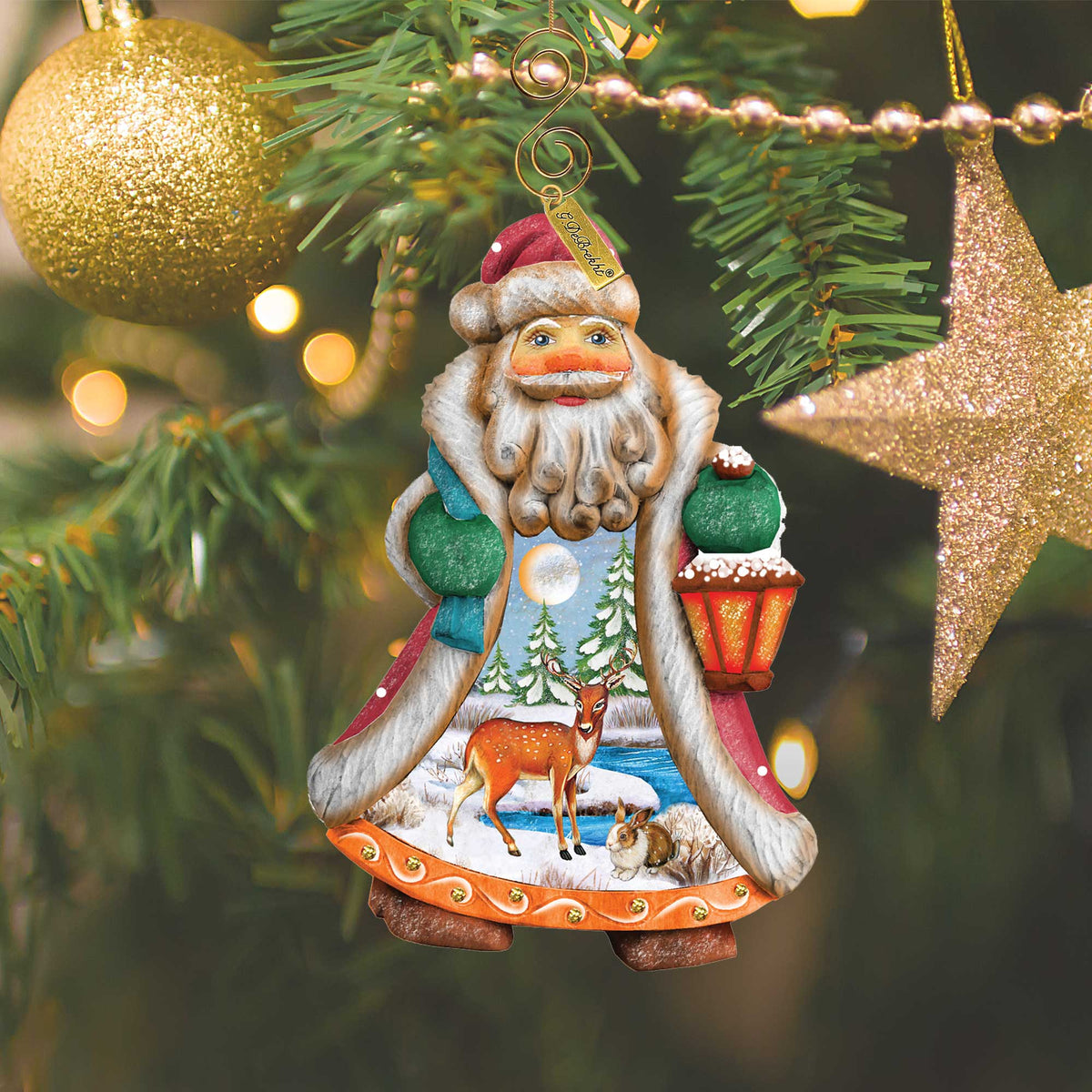 Santa Quiet Day Sculpted Hand-Painted Christmas Figurine by G. DeBrekht - Christmas Santa Snowman Decor - 661411