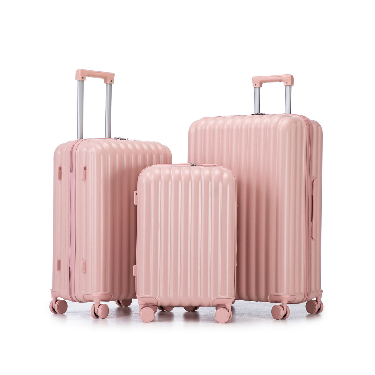 20" / 24" / 28" 3 Pieces / Set Spinner Wheel Luggage, Carry On Suitcase, With Cup Holder & USB Port & Phone Holder