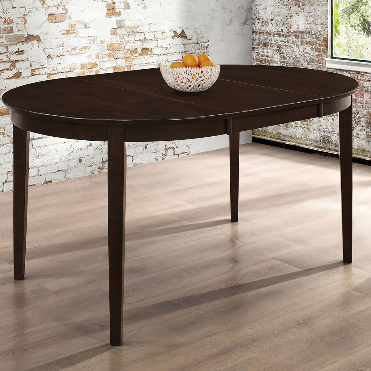 Elmira - Oval Dining Table With Leaf Extension - Brown