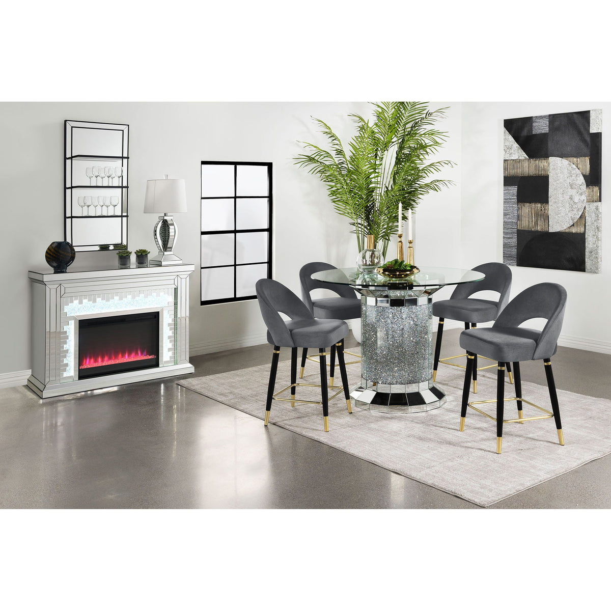 Open Back Counter Height Stools (Set of 2)