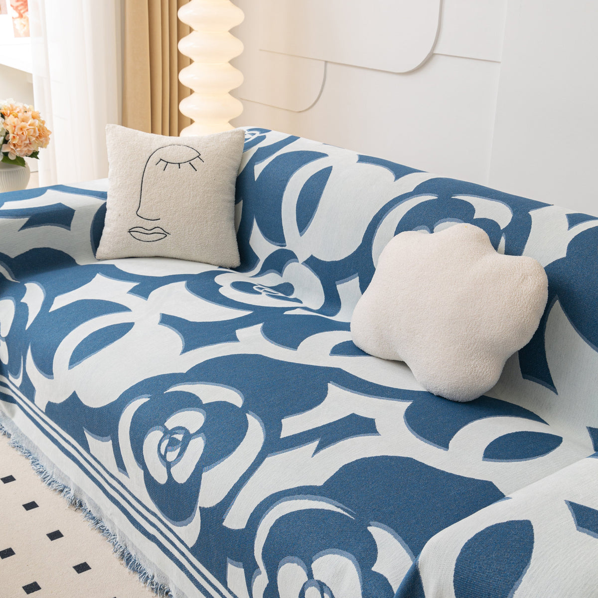 Chenille Sofa Cover Blanket, Couch Cover Blanket Throws for Couches Living Room Furniture Throw Covers