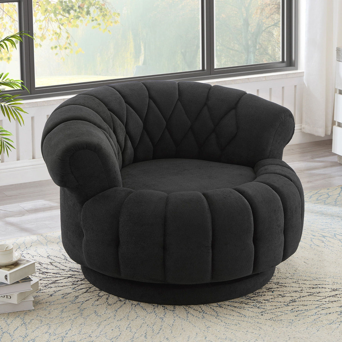 Round Swivel Accent Chair With Rotation