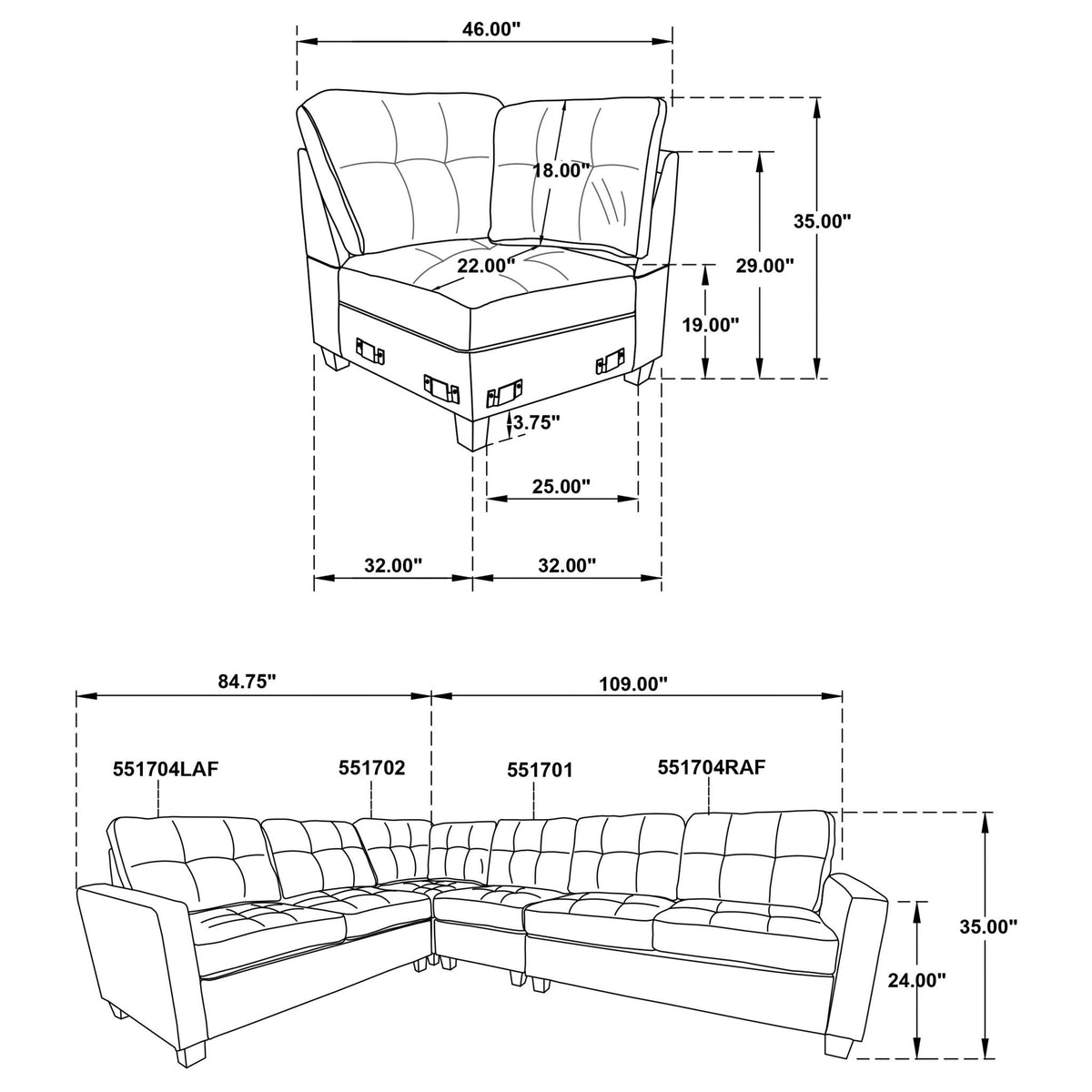 Creston - Upholstered Sectional Sofa