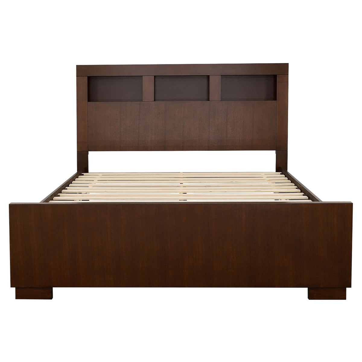 Ardino - California King Bed With Bookcase Headboard - Cappuccino