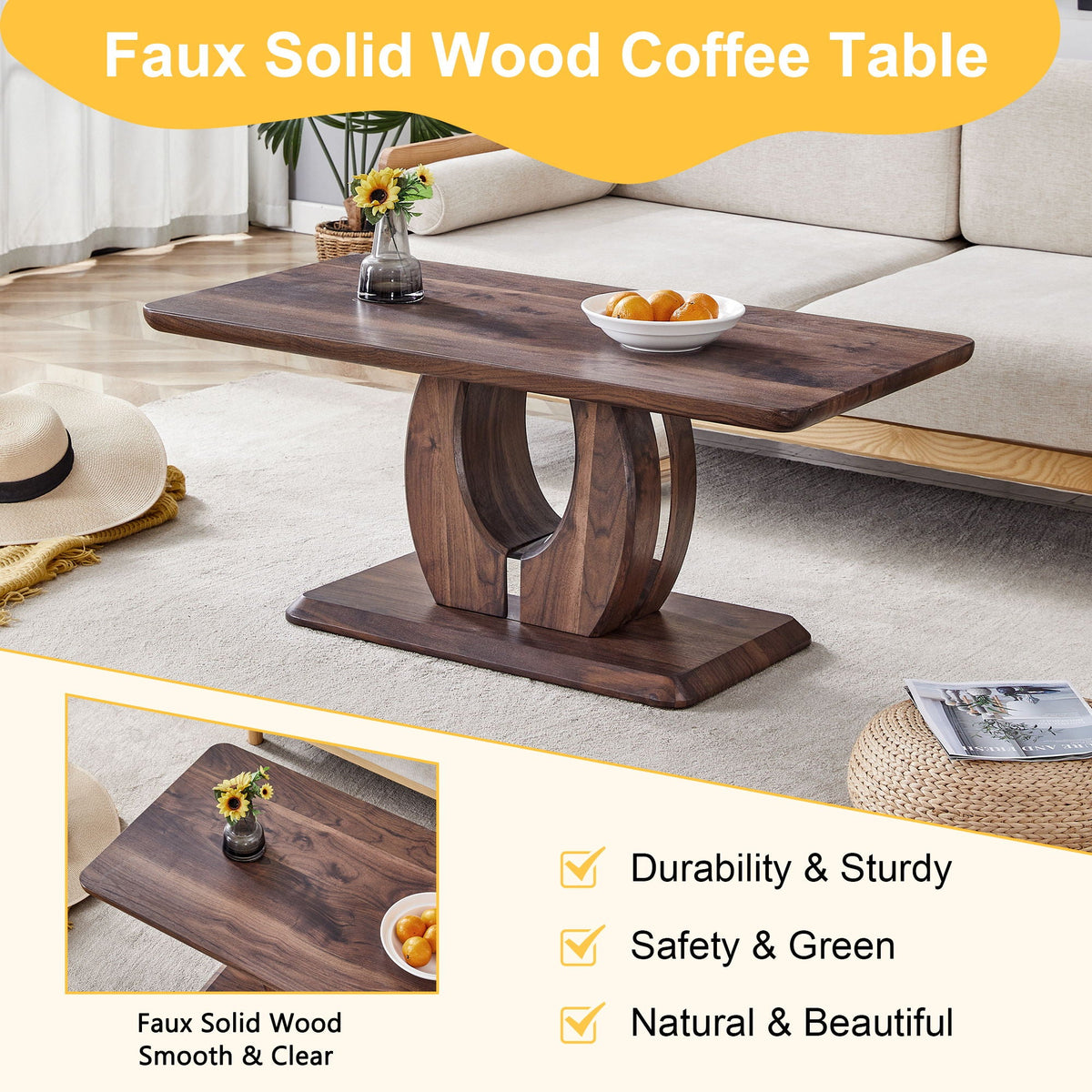 Modern, Minimalist Rectangular Coffee Table