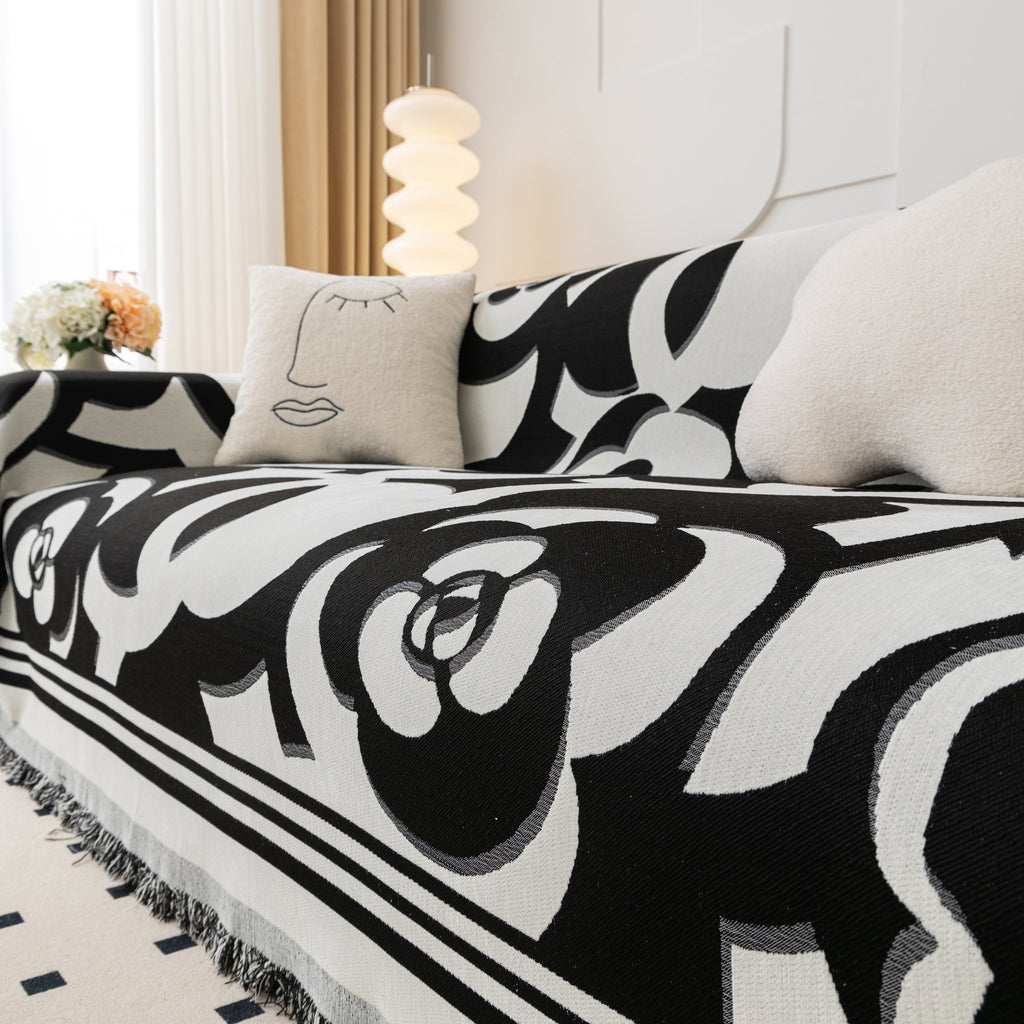 Chenille Sofa Cover Blanket, Couch Cover Blanket Throws for Couches Living Room Furniture Throw Covers