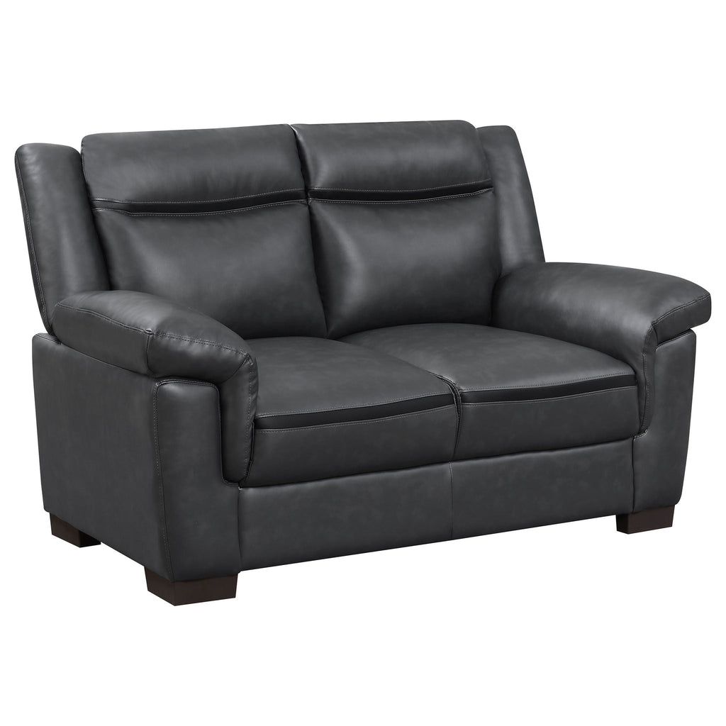 Jacob - Loveseat With Pillow Top Arms Upholstery - Gray