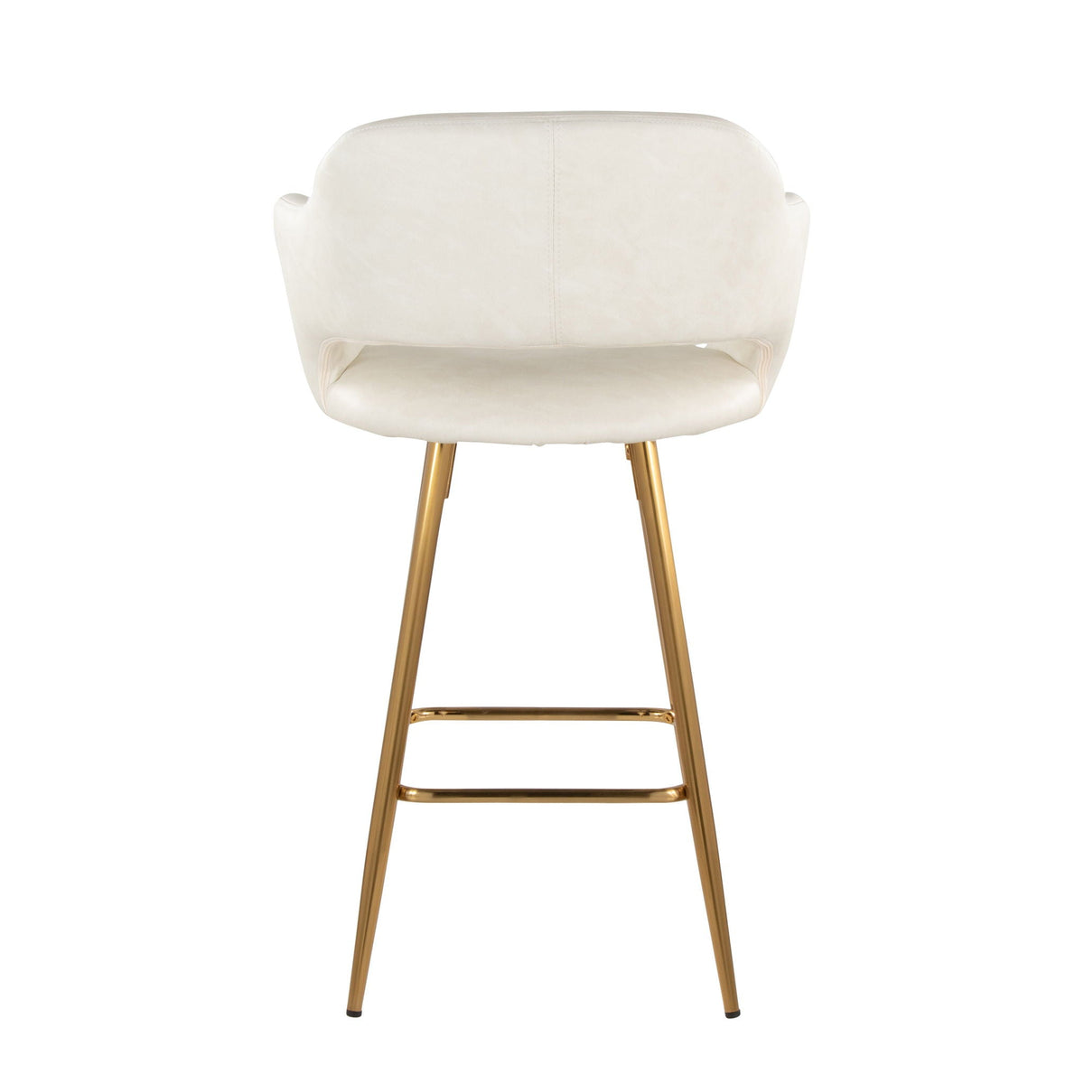 Margarite - Contemporary Fixed Height Counter Stool With Footrest (Set of 2) With Square