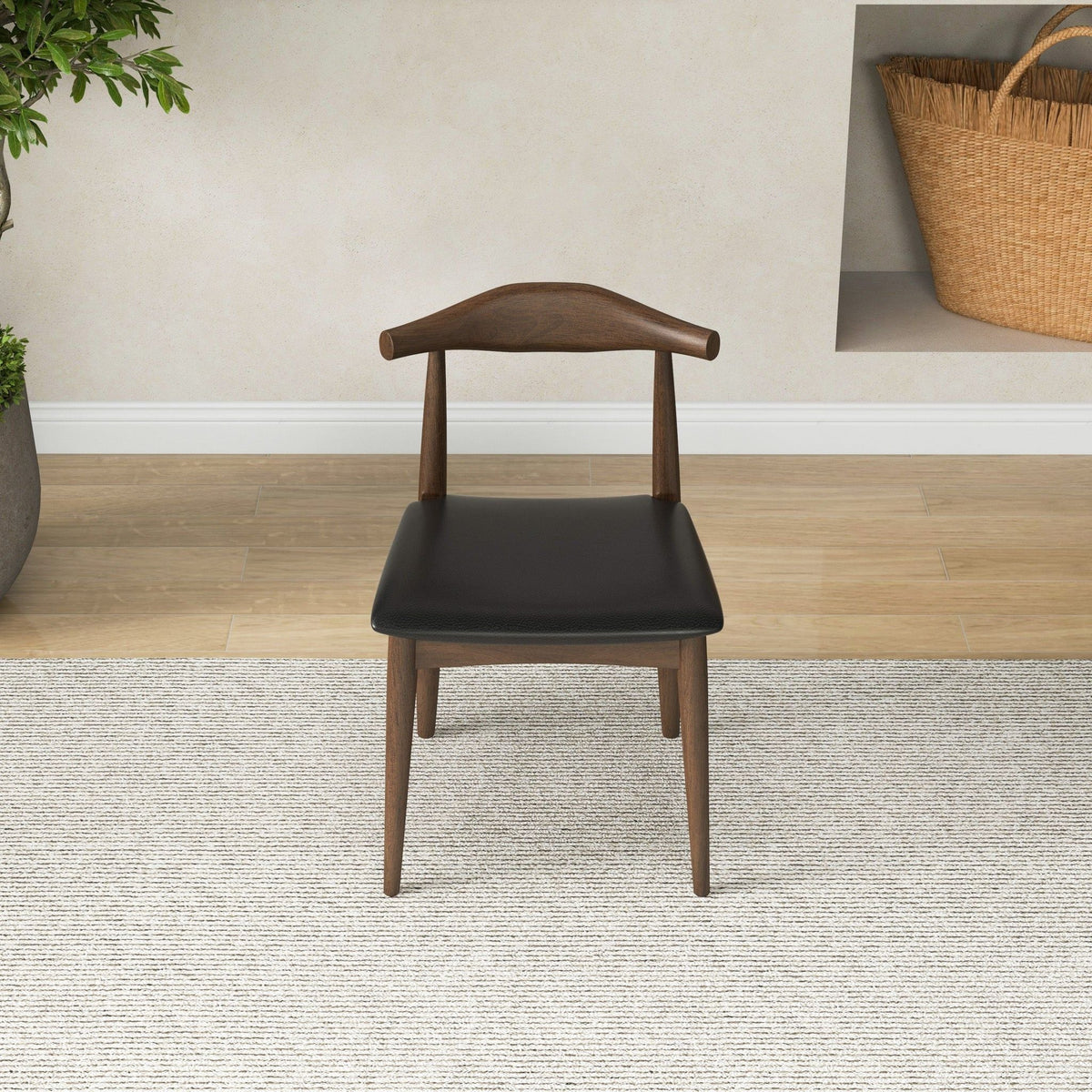 Destiny - Dining Chairs (Set of 2) - Black / Dark Brown