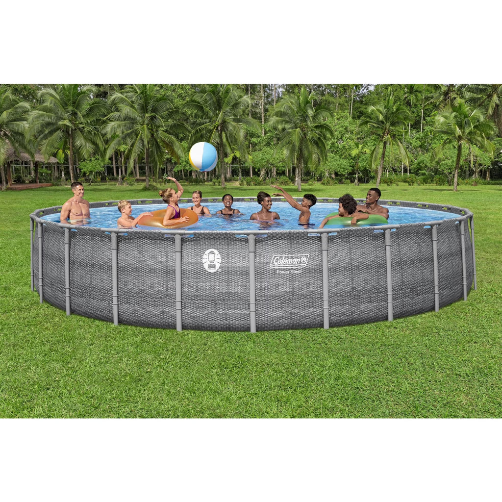 Power Steel 26' X 52" Deluxe Series Pool Set with Pump, Ladder and Cover