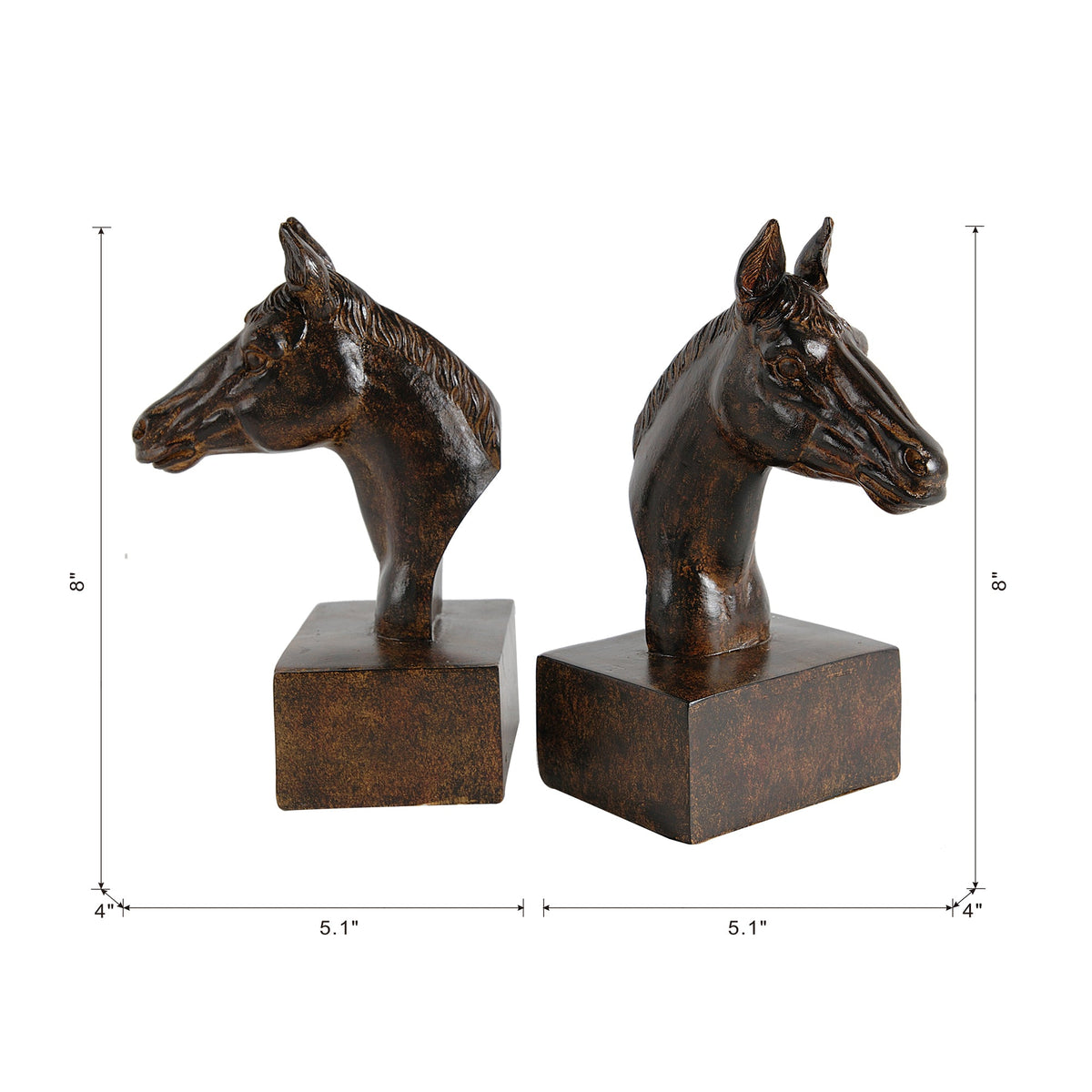S/2 5.1x4x8' Horse Bookends