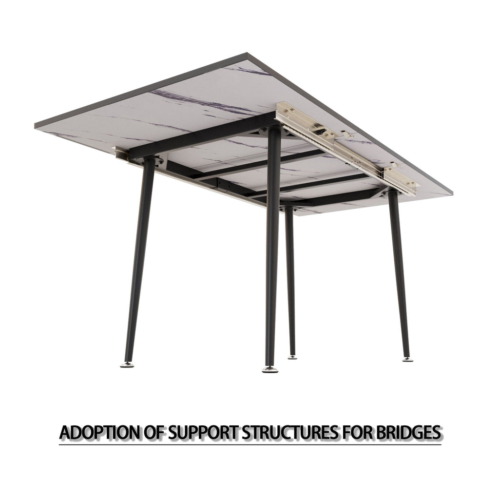 Modern Extendable Dining Table And Chair Set For 2 - 6 People