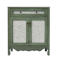 Bathroom Vanity With Rectangle Sink And Tip Out Tray - Antique Blue Green