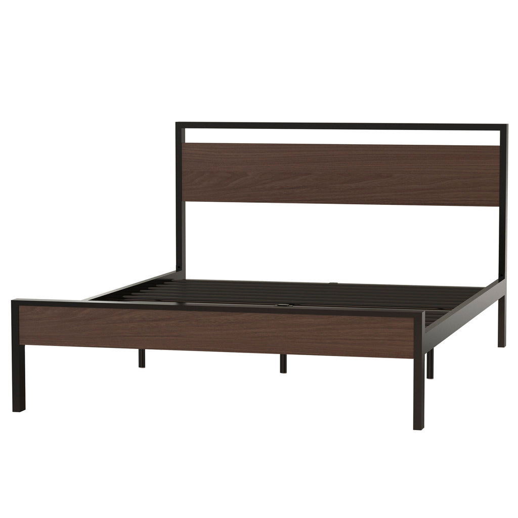 Ceres - Metal Bed With Wood Headboard & Footboard