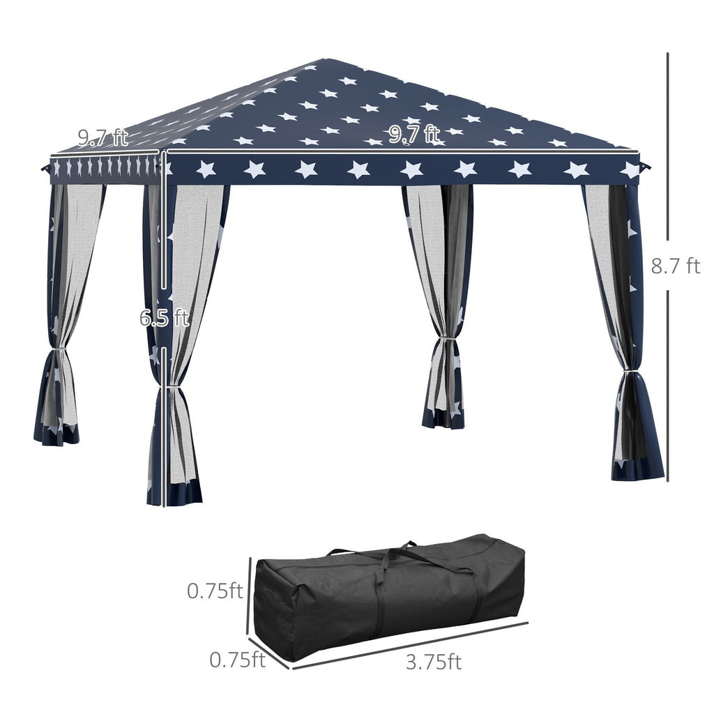 Outsunny 10' x 10' Pop Up Canopy Tent with Netting