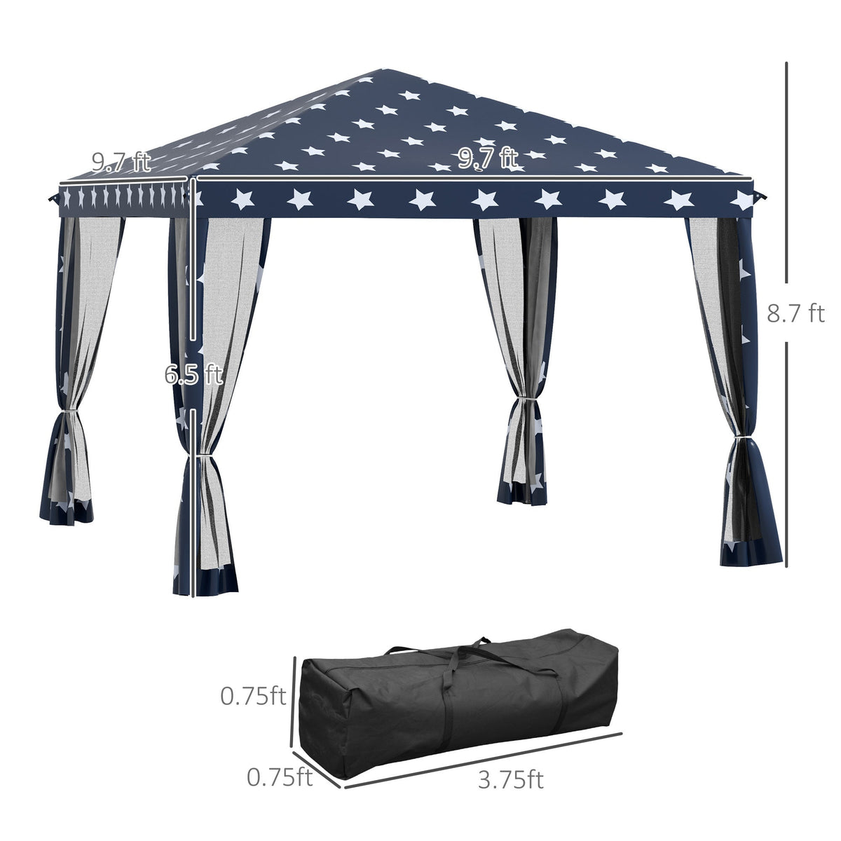 Outsunny 10' x 10' Pop Up Canopy Tent with Netting