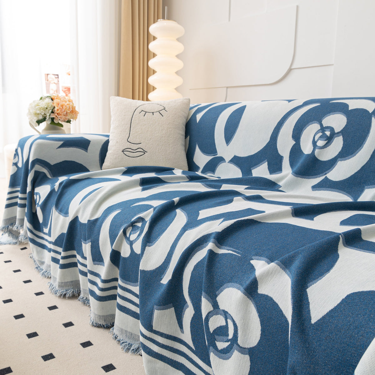 Chenille Sofa Cover Blanket, Couch Cover Blanket Throws for Couches Living Room Furniture Throw Covers