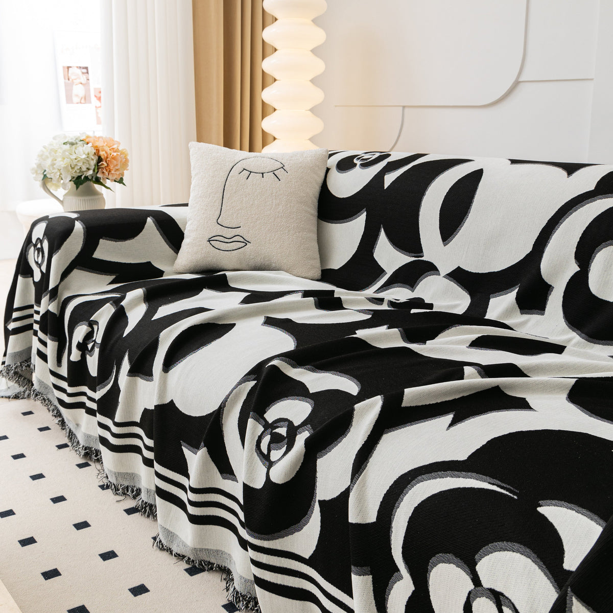 Chenille Sofa Cover Blanket, Couch Cover Blanket Throws for Couches Living Room Furniture Throw Covers
