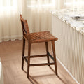 Andre - Counter Stool With Back - Pecan Brown