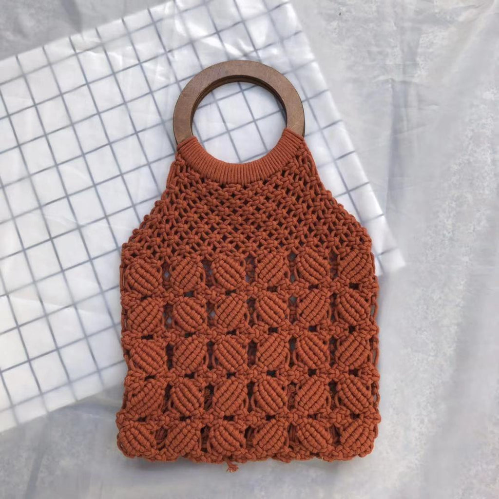 Handmade Rope Straw Fashion Vacation Travel Mori Style Women