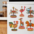 Carousel Decorative Eco Wood Magnets Set of 6 by G. Debrekht - Christmas Décor - 8090137G-S6