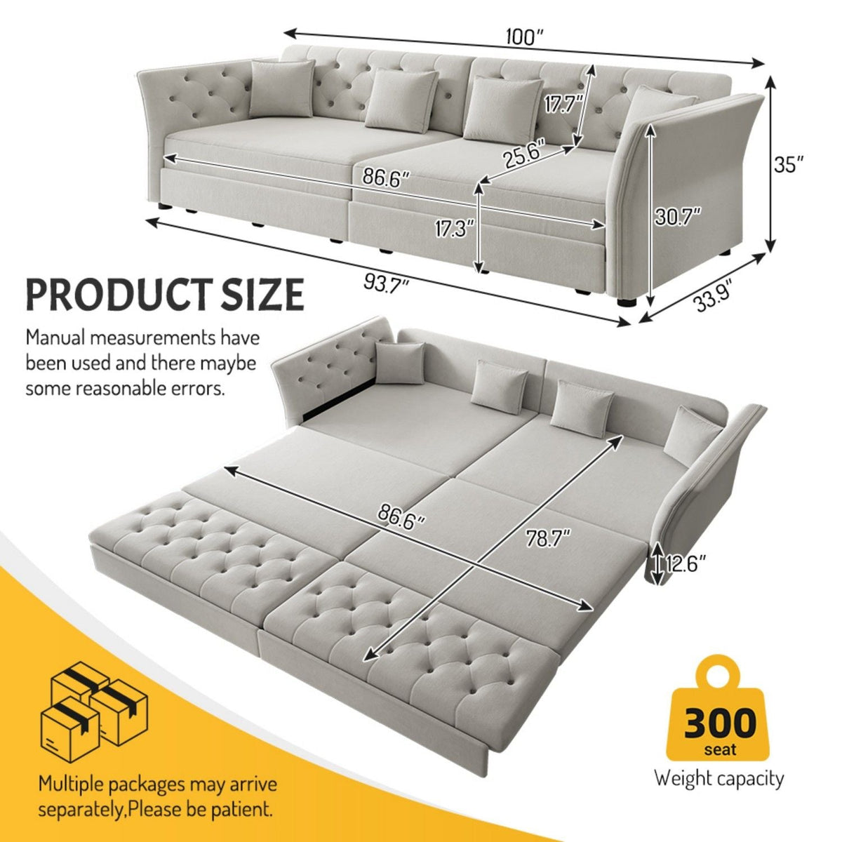 Oversize Pull Out Sofa Bed For Living Room
