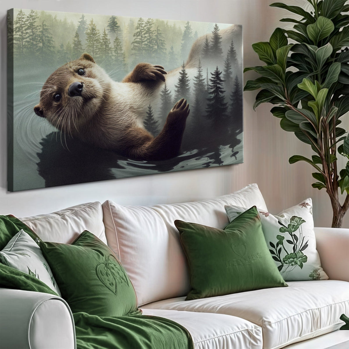 Otter Double Exposure Wall Art
