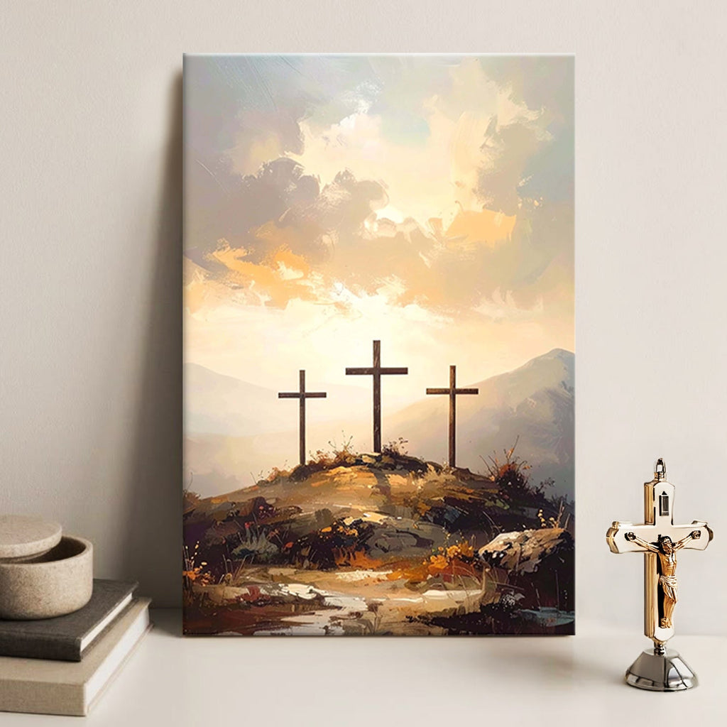 Three Crosses on Calvary Faith Wall Art