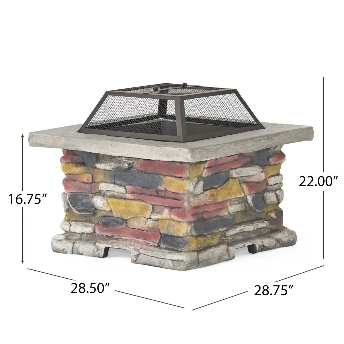 Outdoor Wood Burning Magnesium Oxide Fire Pit with Lid