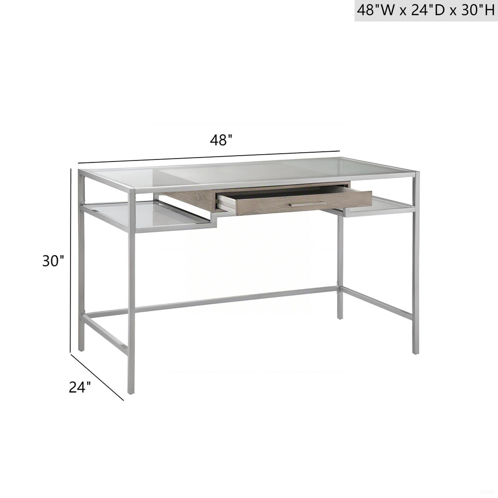 Adela - Writing Desk - Antique Silver