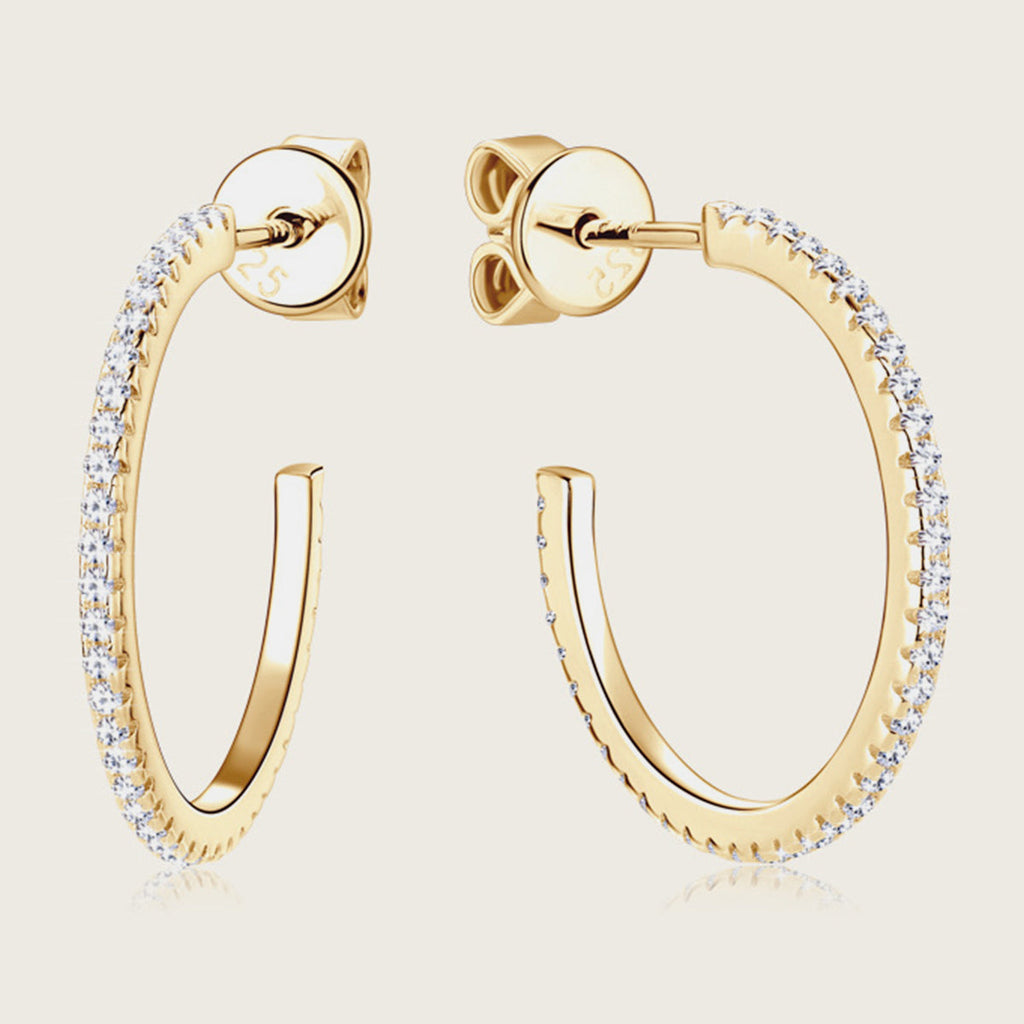Inlaid Sparkala™ Pure Sterling Silver C-Hoop Earrings