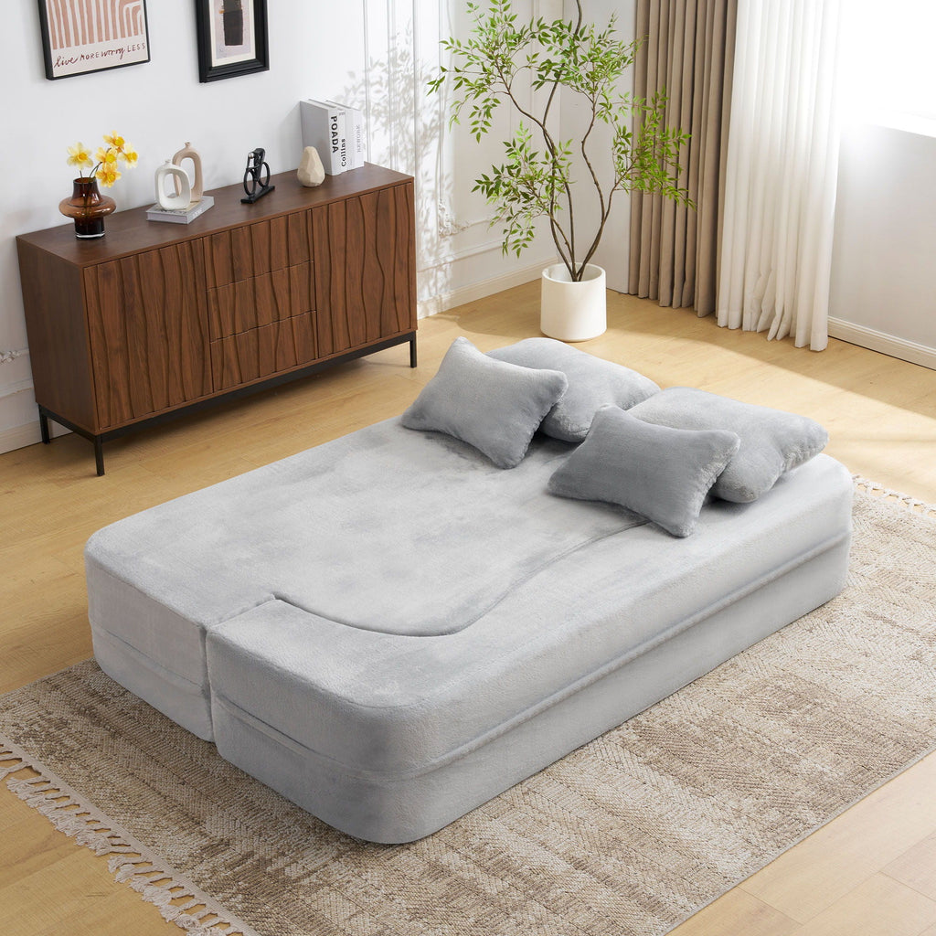 Modern Floor Sofa With 4 Pillows